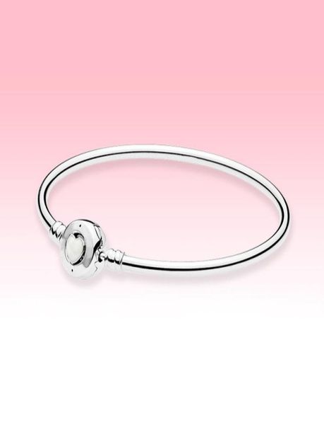 white love heart clasp bangle bracelet women girls wedding jewelry for real 925 silver bracelets with original box6196054, Black
white love heart clasp bangle bracelet women girls wedding jewelry for real 925 silver bracelets with original box6196054, Black