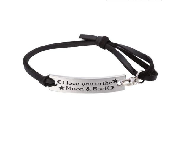 gx081 personalized design letters of i love you to the moon and back charm leather bracelet inspirational jewelry gift7801026, Golden;silver
gx081 personalized design letters of i love you to the moon and back charm leather bracelet inspirational jewelry gift7801026, Golden;silver