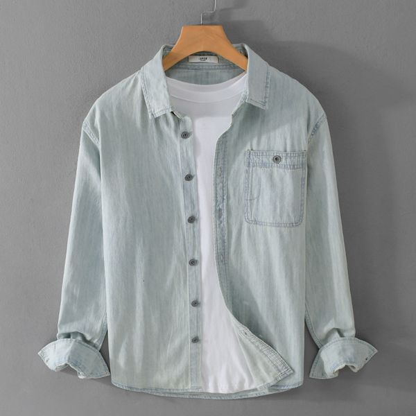 t shirts men's spring and autumn casual denim long sleeved shirt solid color handsome simple and versatile fashionable trendy men 23071, White;black
t shirts men's spring and autumn casual denim long sleeved shirt solid color handsome simple and versatile fashionable trendy men 23071, White;black
