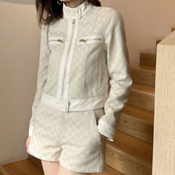womens two piece pants tracksuit design spell leather jacquard jacket long sleeve jacket and shorts set tracksuits casual fashion leisure st, White
womens two piece pants tracksuit design spell leather jacquard jacket long sleeve jacket and shorts set tracksuits casual fashion leisure st, White
