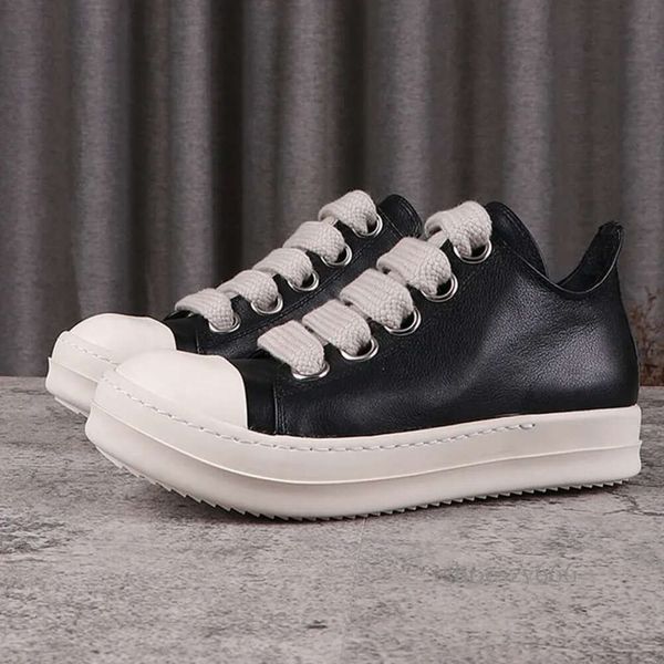 2022s men's casual shoes rick genuine leather thick bottom nverted triangle shoes for women male snes jumbo shoeslace owens mentop, Black
2022s men's casual shoes rick genuine leather thick bottom nverted triangle shoes for women male snes jumbo shoeslace owens mentop, Black