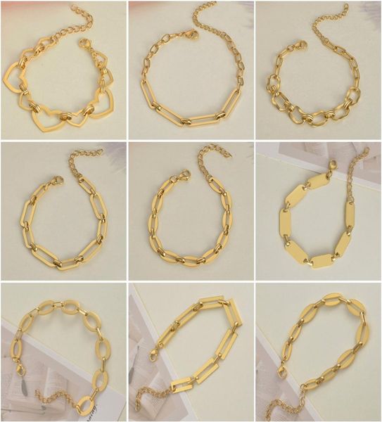 retro stainless steel 18k gold plated paper clip link chain bracelet with extension chains2809396, Black
retro stainless steel 18k gold plated paper clip link chain bracelet with extension chains2809396, Black
