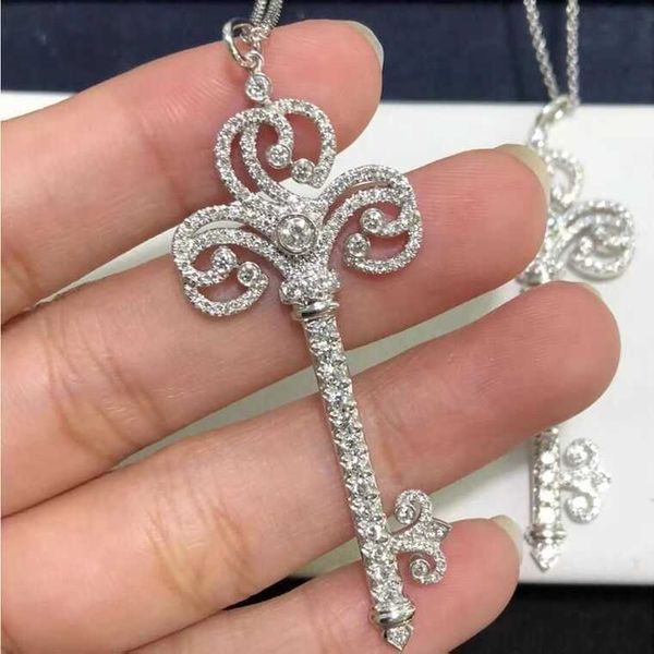 designer ay key necklace 925 sterling silver plated 18k gold base full diamonds oriole tail flower pendant collar chain, Black
designer ay key necklace 925 sterling silver plated 18k gold base full diamonds oriole tail flower pendant collar chain, Black
