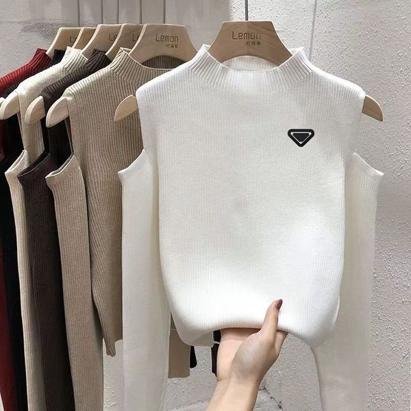 women designer knit sweater knitted sweaters woman round neck solid color undercoat womens pullover, White
women designer knit sweater knitted sweaters woman round neck solid color undercoat womens pullover, White