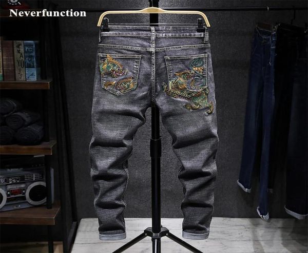men streetwear hip hop japanese chinese wind dragon embroidery slim fit straight jeans trousers man motorcycle biker denim pants9641452, Blue
men streetwear hip hop japanese chinese wind dragon embroidery slim fit straight jeans trousers man motorcycle biker denim pants9641452, Blue