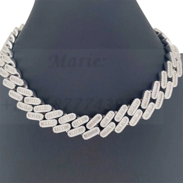 luxury rapper necklace 18mm wide icedout cuban necklace luxury moissanite diamond custom cuban chain baguette diamond, Silver
luxury rapper necklace 18mm wide icedout cuban necklace luxury moissanite diamond custom cuban chain baguette diamond, Silver
