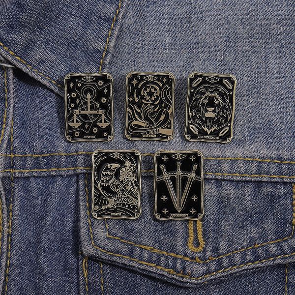 black tarot enamel pins custom dark brooches lapel badges punk gothic jewelry gift for friends
black tarot enamel pins custom dark brooches lapel badges punk gothic jewelry gift for friends