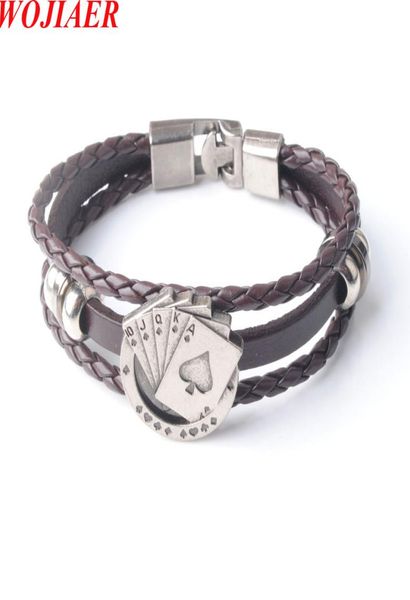 wojiaer men039s dichroic leather bracelets vintage lucky poker card charm multilayer woven bracelet male cuff jewelry gift bc007372126, Golden;silver
wojiaer men039s dichroic leather bracelets vintage lucky poker card charm multilayer woven bracelet male cuff jewelry gift bc007372126, Golden;silver