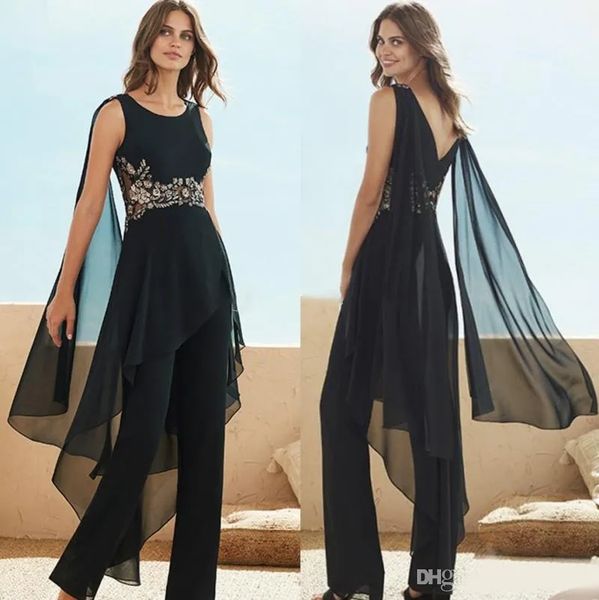 new beaded long sleeves mother of the bride pant suits jewel neck appliqued wedding guest dress plus size chiffon mothers groom dresses, Black;red
new beaded long sleeves mother of the bride pant suits jewel neck appliqued wedding guest dress plus size chiffon mothers groom dresses, Black;red