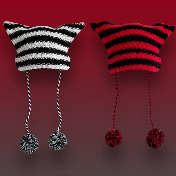 beanie/skull caps y2k cute devil knitted beanie hat ins skullies striped knitting wool cap autumn winter cat ears pointed pullover women hat, Blue;gray
beanie/skull caps y2k cute devil knitted beanie hat ins skullies striped knitting wool cap autumn winter cat ears pointed pullover women hat, Blue;gray