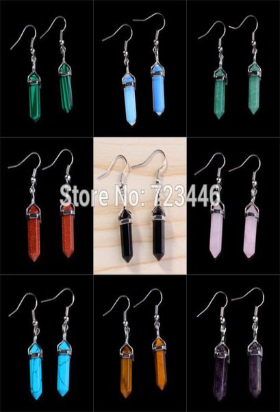natural stone earrings gem stone hexagon prism point healing chakra dangle earrings charm fashion women jewelry7494334, Silver 
natural stone earrings gem stone hexagon prism point healing chakra dangle earrings charm fashion women jewelry7494334, Silver