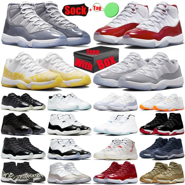 with box jumpman 11 11s basketball shoes for men women cement cool grey cherry yellow snakeskin legend gamma blue cap and gown mens womens t
with box jumpman 11 11s basketball shoes for men women cement cool grey cherry yellow snakeskin legend gamma blue cap and gown mens womens t