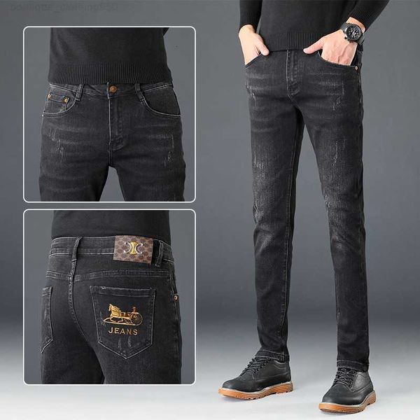 designer jeans embroidered jeans men black autumn and winter thick slim slim-fit pants high-end elastic pants live, Blue
designer jeans embroidered jeans men black autumn and winter thick slim slim-fit pants high-end elastic pants live, Blue