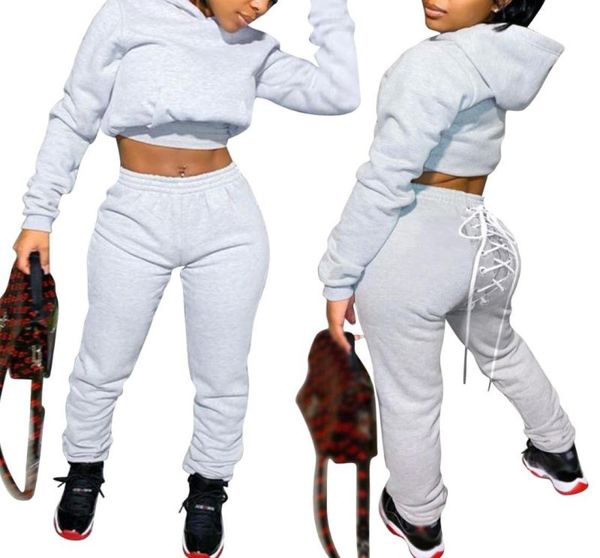 women039s tracksuits autumn spring long sleeve hoodies crop hip laceup joggers pants female outfit solid color two pieces 4394841, White;black
women039s tracksuits autumn spring long sleeve hoodies crop hip laceup joggers pants female outfit solid color two pieces 4394841, White;black
