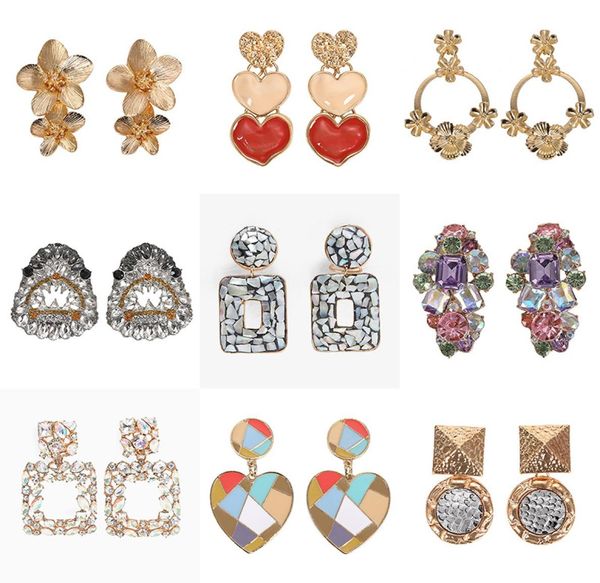 new fashion designer exaggerated vintage geometry diamond colorful rhinestone crystal flower heart pendant stud earrings for women9879005, Golden;silver
new fashion designer exaggerated vintage geometry diamond colorful rhinestone crystal flower heart pendant stud earrings for women9879005, Golden;silver