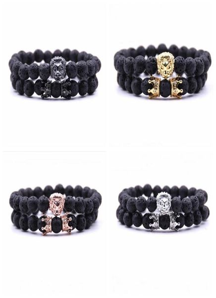2 pcsset animal king lion head lava stone bracelet black natural stone crown couple braclet sets for men hand jewelry accessories8283572
2 pcsset animal king lion head lava stone bracelet black natural stone crown couple braclet sets for men hand jewelry accessories8283572