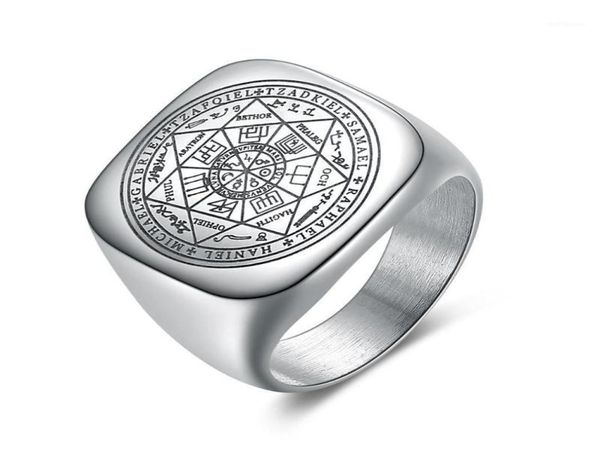 cluster rings solomon for men silver color magic runes stainless steel signet pagan amulet male jewelry18352962, Golden;silver
cluster rings solomon for men silver color magic runes stainless steel signet pagan amulet male jewelry18352962, Golden;silver