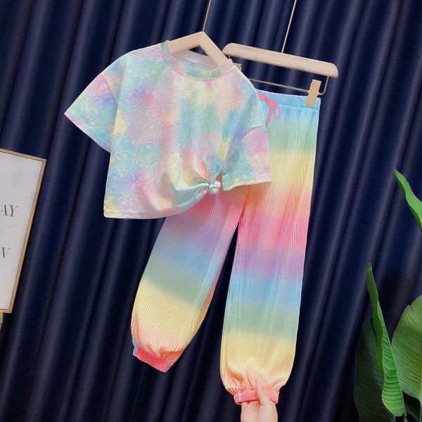 clothing sets girls tie-dyed summer clothes suit korean version thin rainbow short-sleeve casual pants two-piece sets kids loungewear for 3-, White
clothing sets girls tie-dyed summer clothes suit korean version thin rainbow short-sleeve casual pants two-piece sets kids loungewear for 3-, White
