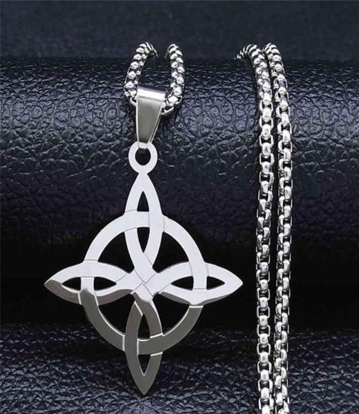 stainless steel witchcraft witch039s knot geometry long chain necklace for menwomen silver color jewelry bijoux femme n4273s025006425
stainless steel witchcraft witch039s knot geometry long chain necklace for menwomen silver color jewelry bijoux femme n4273s025006425