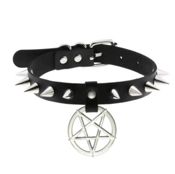 spike punk choker collar for girl goth pentagram necklace emo neck strap cosplay chocker gothic accessories8451323, Silver
spike punk choker collar for girl goth pentagram necklace emo neck strap cosplay chocker gothic accessories8451323, Silver