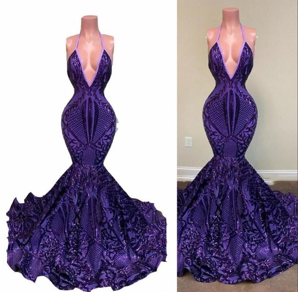 2022 purple sparkly sequined lace prom dresses backless halter deep v neck african girls mermaid sequins long women formal ev7079276, Black
2022 purple sparkly sequined lace prom dresses backless halter deep v neck african girls mermaid sequins long women formal ev7079276, Black