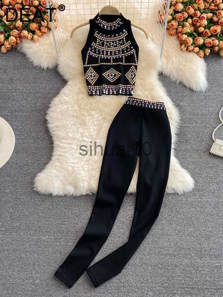 women's two piece pants deat autumn womens two peice sets beaded chic cropped high waist slim women's long pants fashion set 2023, White
women's two piece pants deat autumn womens two peice sets beaded chic cropped high waist slim women's long pants fashion set 2023, White