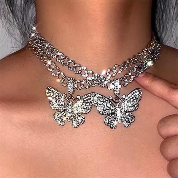 pendant necklaces 2023 new crystal rhinestones chunky metal cuban choker necklace for women hiphop big butterfly link chain jewelry 230613, Silver
pendant necklaces 2023 new crystal rhinestones chunky metal cuban choker necklace for women hiphop big butterfly link chain jewelry 230613, Silver