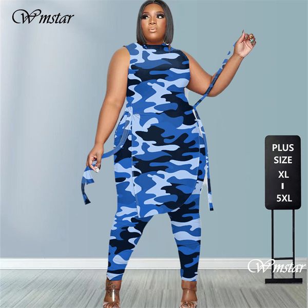 women's plus size pants camouflage plus size women clothing two piece outfits sleeveless round neck bandage crop pants sets wholesale, Black
women's plus size pants camouflage plus size women clothing two piece outfits sleeveless round neck bandage crop pants sets wholesale, Black