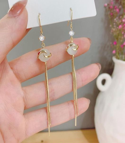elegant 18k real gold plated opal white jade drop earrings gold tassel s925 sterling sier ball earrings jewelry5289865, Golden
elegant 18k real gold plated opal white jade drop earrings gold tassel s925 sterling sier ball earrings jewelry5289865, Golden