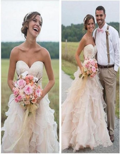 2019 new blush pink backless ruffles wedding dresses country style lace sweetheart vintage tiered skirts aline bridal gowns 10438639479, White
2019 new blush pink backless ruffles wedding dresses country style lace sweetheart vintage tiered skirts aline bridal gowns 10438639479, White
