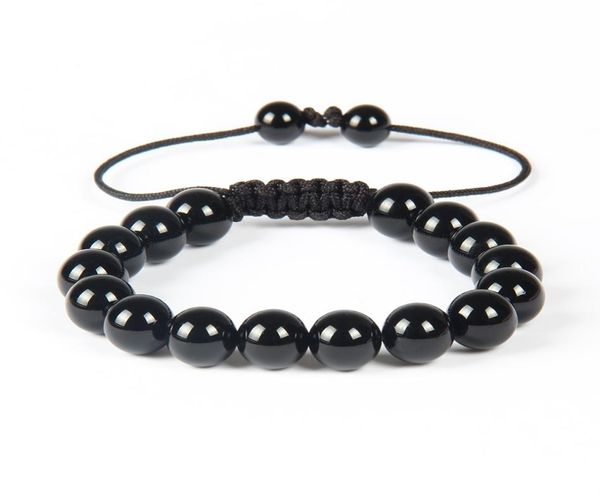 new whole 10pcslot fashion mens woven bracelet 10mm natural black round onyx stone bead jewelry1963688, Golden;silver 
new whole 10pcslot fashion mens woven bracelet 10mm natural black round onyx stone bead jewelry1963688, Golden;silver