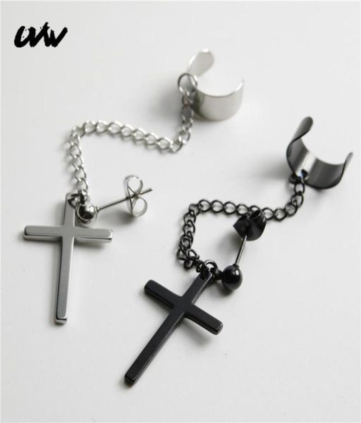 stud uvw026 2pc trendy punk 316l ear cuff chain cross earrings for women cool boho piercing pendientes brincos5527889, Golden;silver
stud uvw026 2pc trendy punk 316l ear cuff chain cross earrings for women cool boho piercing pendientes brincos5527889, Golden;silver