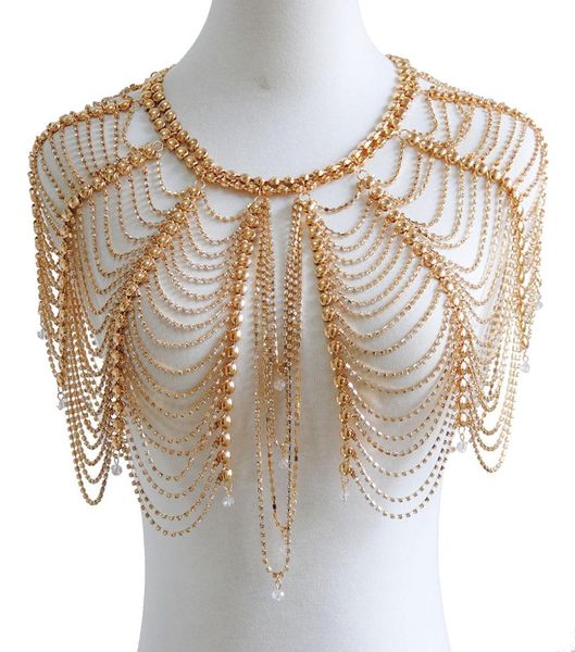 fashion necklace shoulder tassel heavy metalic glittering rhinestone body gold chain jewelry for night clubs4146209, Silver
fashion necklace shoulder tassel heavy metalic glittering rhinestone body gold chain jewelry for night clubs4146209, Silver