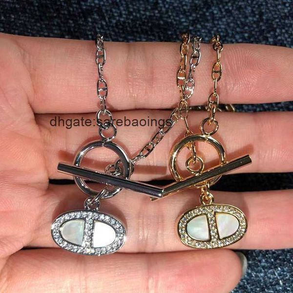 aher mas designer luxury nacklace h pig nose necklace white fritillaria necklace sparkling diamond women's geometric necklace, Silver
aher mas designer luxury nacklace h pig nose necklace white fritillaria necklace sparkling diamond women's geometric necklace, Silver