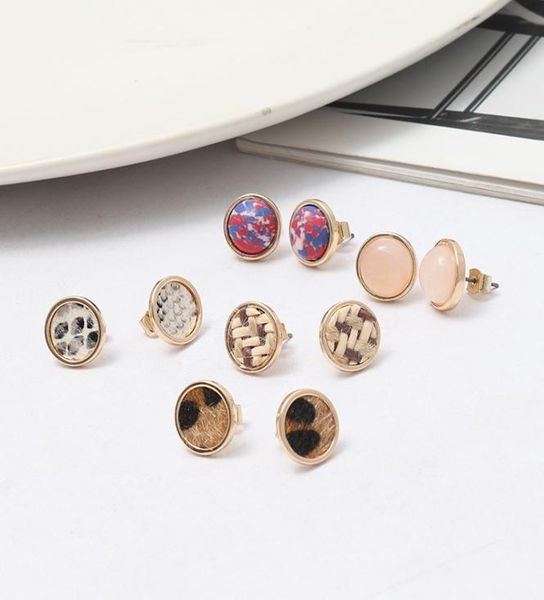 mini natural stone stud earrings round leopard print woven studs for women jewelry gift 273022, Golden;silver
mini natural stone stud earrings round leopard print woven studs for women jewelry gift 273022, Golden;silver