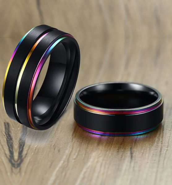 fashion vnox black stainless steel basic ring for men with rainbow line classic male wedding band multi color jewelry rings2464015, Golden;silver
fashion vnox black stainless steel basic ring for men with rainbow line classic male wedding band multi color jewelry rings2464015, Golden;silver