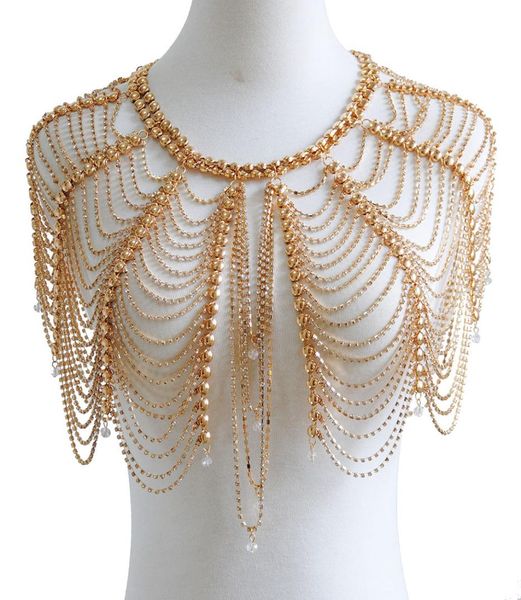 fashion necklace shoulder tassel heavy metalic glittering rhinestone body gold chain jewelry for night clubs1203065, Silver
fashion necklace shoulder tassel heavy metalic glittering rhinestone body gold chain jewelry for night clubs1203065, Silver