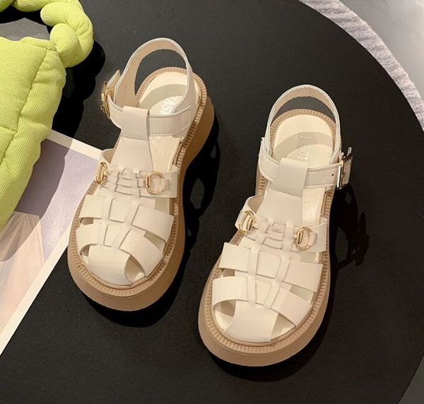 women sandals retro genuine leather luxury roman sandals casual buckle strap summer shoes thick heel women shoes, Black
women sandals retro genuine leather luxury roman sandals casual buckle strap summer shoes thick heel women shoes, Black