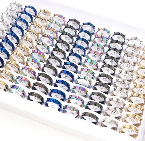 fashion punk spike stainless steel rings jewelry for men mix color party gifts personality whole 50pcslot4091150, Golden;silver
fashion punk spike stainless steel rings jewelry for men mix color party gifts personality whole 50pcslot4091150, Golden;silver