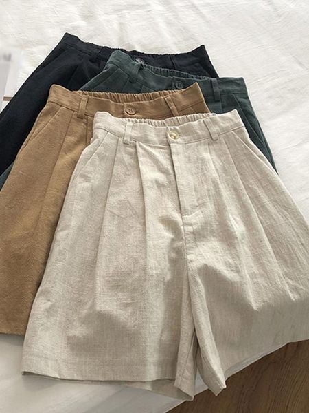 women's shorts cotton linen short streatwear high waist wide leg suit casual 2023 summer sport pleated female loose button pants 230717, White;black
women's shorts cotton linen short streatwear high waist wide leg suit casual 2023 summer sport pleated female loose button pants 230717, White;black