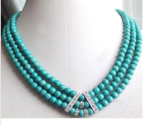3 strands woman necklace 6mm turquoise bead choker shining rhinestone choker3940826, Black
3 strands woman necklace 6mm turquoise bead choker shining rhinestone choker3940826, Black