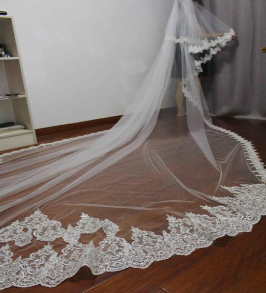 4 meters full edge with lace two layers sequins beautiful long wedding veil velos de novia bridal veil4734688, Black
4 meters full edge with lace two layers sequins beautiful long wedding veil velos de novia bridal veil4734688, Black