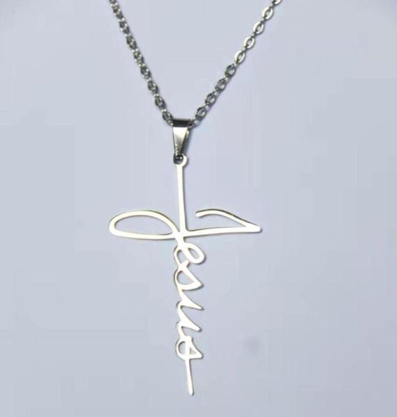 10pclot new letter jesus cross stainless steel pendant necklaces women men dainty handwriting style charms choker party jewelry g12745699, Silver
10pclot new letter jesus cross stainless steel pendant necklaces women men dainty handwriting style charms choker party jewelry g12745699, Silver