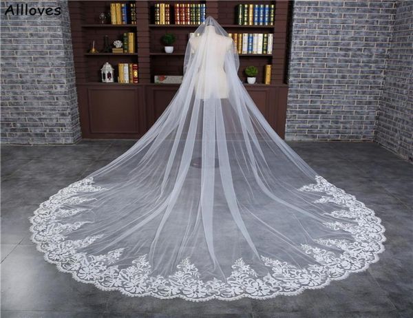 3m long wedding veils charming lace appliques cathedral bridal veil headpiece lace edge women hair accessories veils with com9801914, Black
3m long wedding veils charming lace appliques cathedral bridal veil headpiece lace edge women hair accessories veils with com9801914, Black