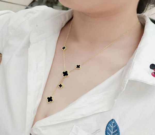luxury brand clover pendant necklace black white double side stainless steel 18k rose gold women jewelry4053744, Silver
luxury brand clover pendant necklace black white double side stainless steel 18k rose gold women jewelry4053744, Silver