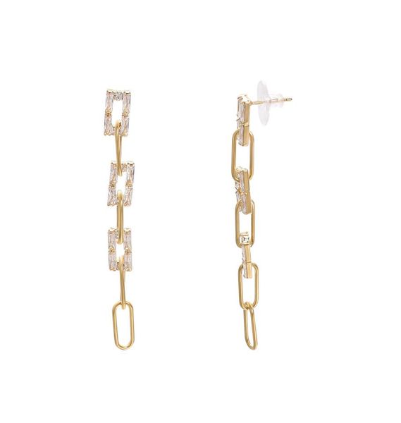 yoursfs fashion jewelry 18k gold plated hanging long chain zircon earrings woman christmas gift7402211, Silver
yoursfs fashion jewelry 18k gold plated hanging long chain zircon earrings woman christmas gift7402211, Silver