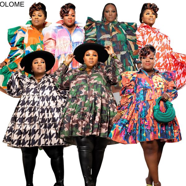 plus size dresses multicolors printing women ruffles buttons shirt dress puff sleeves pleats casual dresses oversize 3xl 4xl loose clothes 2, Black
plus size dresses multicolors printing women ruffles buttons shirt dress puff sleeves pleats casual dresses oversize 3xl 4xl loose clothes 2, Black