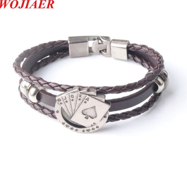 wojiaer men039s dichroic leather bracelets vintage lucky poker card charm multilayer woven bracelet male cuff jewelry gift bc007147975, Golden;silver
wojiaer men039s dichroic leather bracelets vintage lucky poker card charm multilayer woven bracelet male cuff jewelry gift bc007147975, Golden;silver