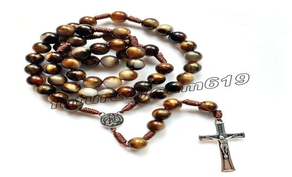 vintage brown acrylic rosary necklace pendant catholic jesus cross rope weave religious necklace1242990, Silver
vintage brown acrylic rosary necklace pendant catholic jesus cross rope weave religious necklace1242990, Silver