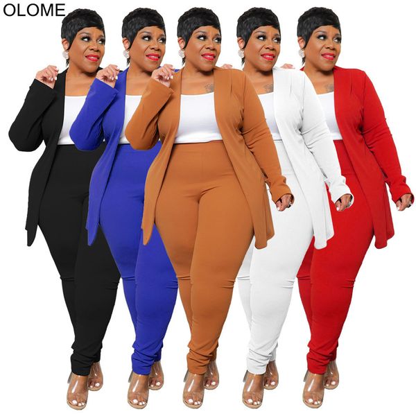 women's plus size pants big size office lady two-piece suit long sleeves coat solid high waist pencil pants fashion woman pants set 3xl, Black
women's plus size pants big size office lady two-piece suit long sleeves coat solid high waist pencil pants fashion woman pants set 3xl, Black